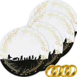 Der Herr der Ringe Set aus 4 Tellern und Serviettenringen