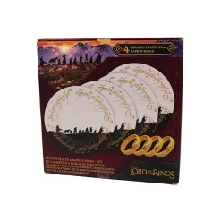 Der Herr der Ringe Set aus 4 Tellern und Serviettenringen
