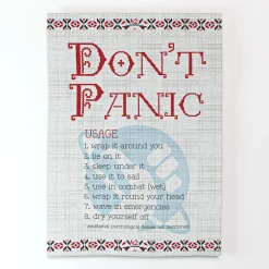 Geschirrhandtuch: Don't Panic