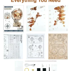 Leuchtender Globus Holzbausatz