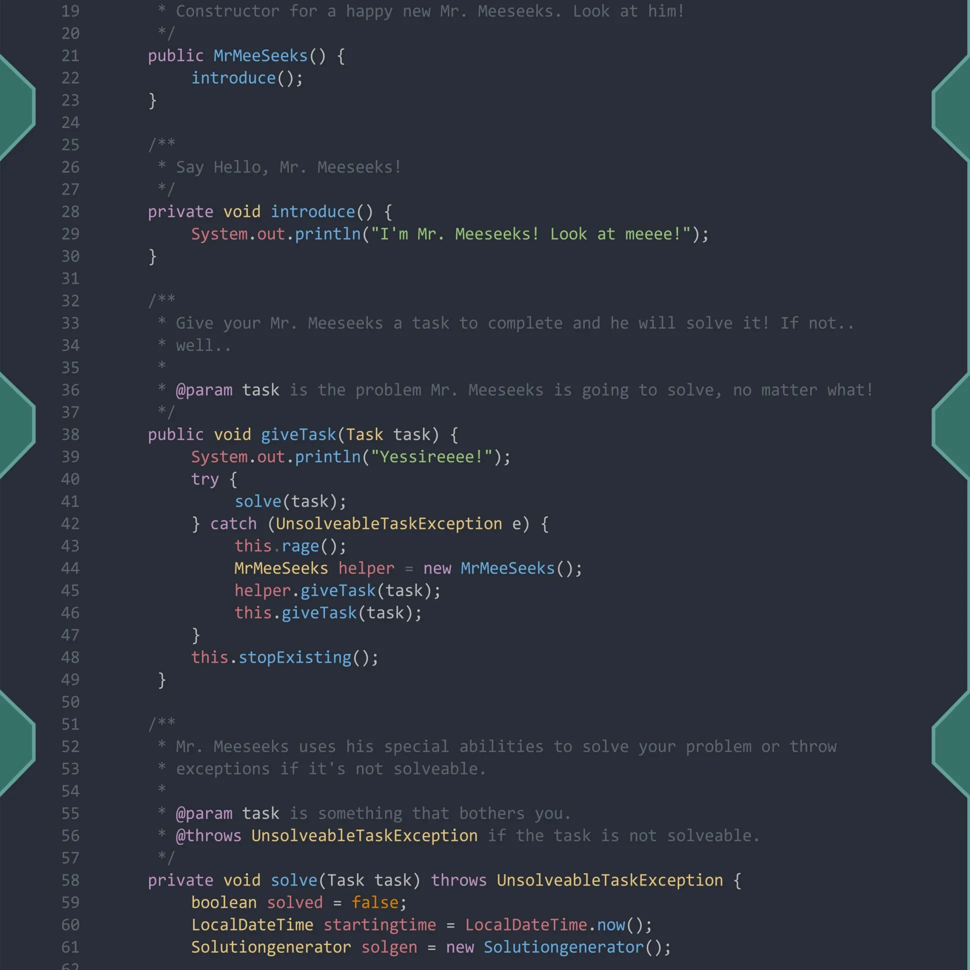 Mr. Meeseeks Box o' Fun Code Poster