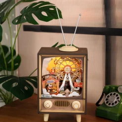 Retro-Fernseher Spieluhr Holzbausatz
