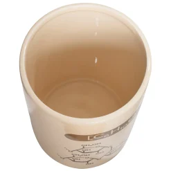 Vorratsbehälter für Mehl mit chemischen Formeln